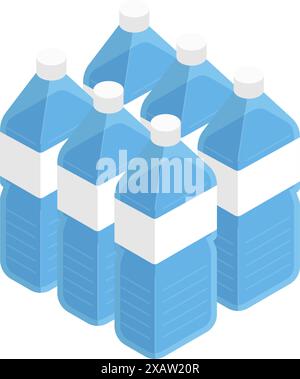 Kit d'urgence d'eau minérale, illustration isométrique simple, illustration vectorielle Illustration de Vecteur
