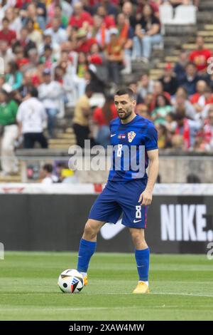 Lisbonne, Portugal. 08 juin 2024. 08 juin 2024. Lisbonne, Portugal. Mateo Kovacic (8 ans), le milieu de terrain croate et de Manchester City, en action lors du match amical international, Portugal vs Croatie crédit : Alexandre de Sousa/Alamy Live News Banque D'Images
