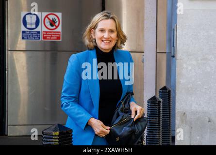 Londres, Royaume-Uni. 9 juin 2024. Amber Rudd, ancienne ministre de l'intérieur, à la BBC pour dimanche avec Laura Kuenssberg. Crédit : Mark Thomas/Alamy Live News Banque D'Images