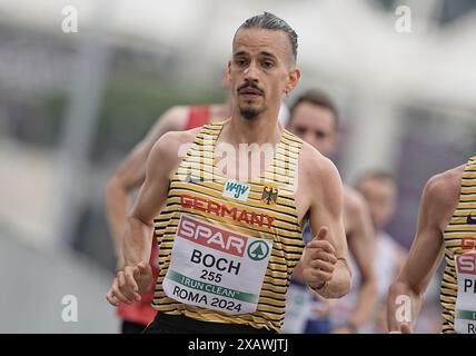 ROM, Italie. 09 juin 2024. Athlétisme : Championnats d'Europe : Simon Boch, Allemagne, dans le semi-marathon des Championnats d'Europe. Crédit : Michael Kappeler/dpa/Alamy Live News Banque D'Images