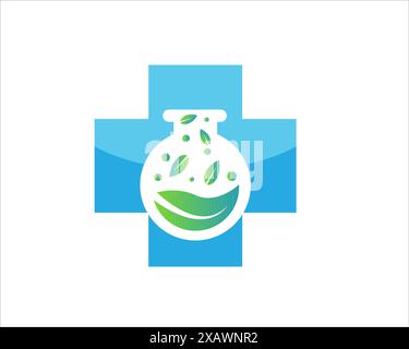 service traditionnel de laboratoire de santé pour le logo de recherche Illustration de Vecteur