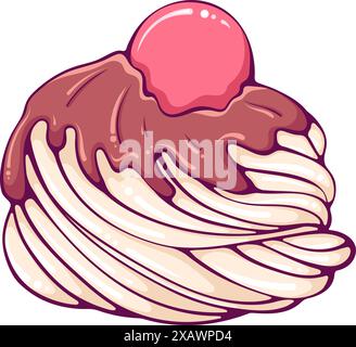 Crème fouettée au chocolat Illustration de Vecteur