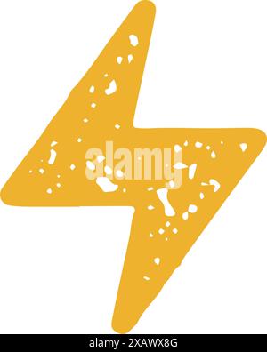 Vitesse électricité naturelle symbole tempête climat tropical climat jaune charge grunge texture illustration vectorielle. Orage éclairant l'énergie de la nature Illustration de Vecteur