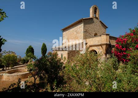 Monastère Miramar, oratoire de 1877, Valldemossa, Sierra de Tramuntana, Majorque, Espagne. Banque D'Images