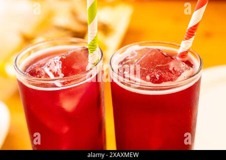 Tinto de Verano, vin espagnol léger rafraîchissant avec ajout d'eau gazeuse Banque D'Images