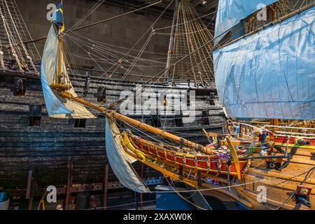 Musée Vasa pour le navire de guerre du XVIIe siècle bien conservé, le Vasa, qui a coulé lors de son voyage inaugural en 1628. Djurgårdsstaden, Stockholm, Stockholm, Suède Banque D'Images