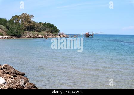 Vasto Marina - Scorcio dei trabocchi dal Lungomare Cordella Banque D'Images