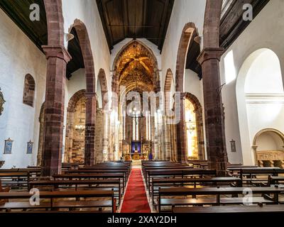 Intérieur de Catedral da se, se Cathédrale à Silves, Portugal. Construit au XIIIe siècle sur le site de la Grande Mosquée mauresque Banque D'Images