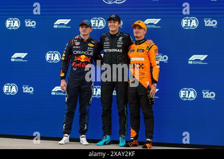 Montréal, Canada. 8 juin 2024. Max Verstappen, George Russell, lors du GP du Canada, formule 1, au circuit Gilles Villeneuve. Crédit : Alessio Morgese// Emage / Alamy Live news Banque D'Images