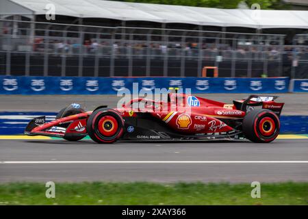 Montréal, Canada. 8 juin 2024. Carlos Sainz Jr. d'Espagne au volant de la Scuderia Ferrari SF-24 Ferrari (55), lors du GP du Canada, formule 1, sur le circuit Gilles Villeneuve. Crédit : Alessio Morgese// Emage / Alamy Live news Banque D'Images