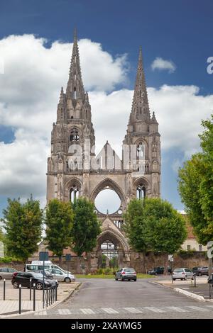 Soissons, France - 09 juin 2020 : L'abbaye de Saint-Jean-des-vignes était une abbaye de chanoines réguliers fondée en 1076 par Hugues le Blanc, située sur le Banque D'Images