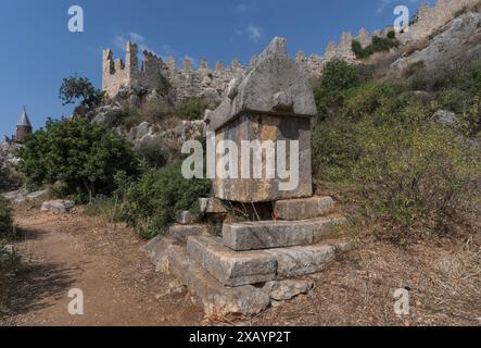 Tombes historiques sur un cimetière près de simena. Banque D'Images