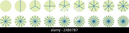 Graphique circulaire avec différents segments. graphique de roue divisé en parties et sections. Illustration vectorielle plate isolée sur blanc Illustration de Vecteur