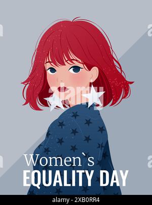 Affiche de la Journée de l'égalité pour femmes avec femme. Illustration de Vecteur