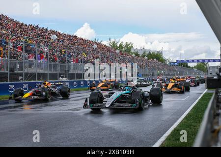 Montréal, Canada. 9 juin 2024. Les coureurs débuteront lors du Grand Prix de formule 1 du Canada 2024 au circuit Gilles-Villeneuve à Montréal, Canada, le 9 juin 2024. Crédit : Qian Jun/Xinhua/Alamy Live News Banque D'Images