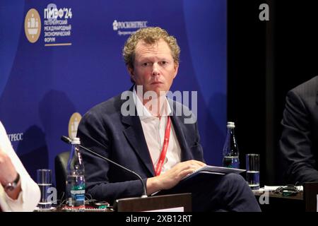 Saint-Pétersbourg, Russie. 7 juin 2024. Daniil Egorov, Chef du Service fédéral des impôts de Russie assiste à une session sur la stabilité, la prévisibilité et la transparence des entreprises en tant que facteurs de croissance économique dans le cadre du Forum économique international de Petersburg 2024 (crédit image : © Maksim Konstantinov/SOPA images via ZUMA Press Wire) USAGE ÉDITORIAL SEULEMENT! Non destiné à UN USAGE commercial ! Banque D'Images