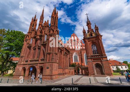 Église Sainte-Anne à Vilnius, Lituanie Banque D'Images