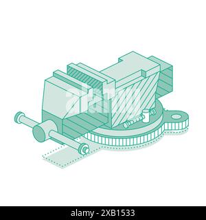 ETAU isométrique. Outil de travail. Illustration vectorielle. Contour de l'objet isolé sur fond blanc. Illustration de Vecteur