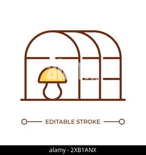 Champignon à l'intérieur de l'icône de couleur RGB Greenhouse Illustration de Vecteur