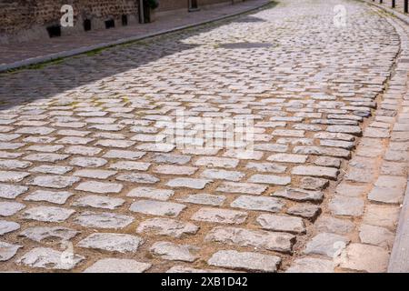 Ancienne route pavée en Belgique Banque D'Images