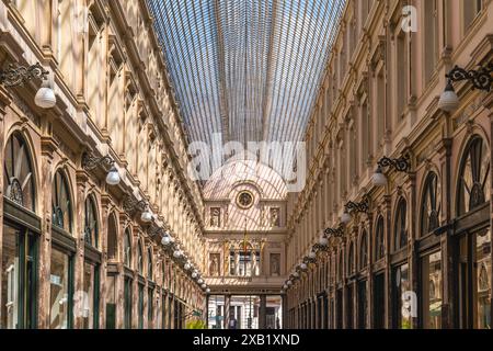 Galeries Royales Saint Hubert, une galerie marchande dans le centre de Bruxelles, Belgique Banque D'Images