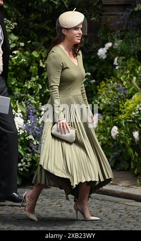 Chester, Royaume-Uni. 7 juin 2024. Princesse Eugénie au mariage de Hugh Grosvenor, duc de Westminster avec Olivia Henson à la cathédrale de Chester. Crédit : Banque D'Images