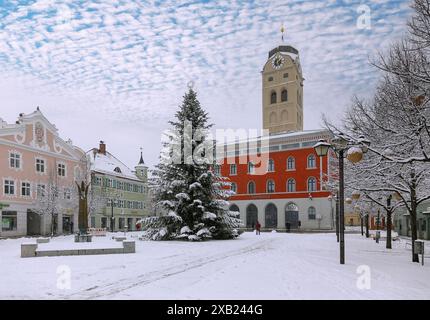 Géographie / voyage, Allemagne, Bavière, Erding, Schrannenplatz (Schrannen Square), CITY TOWER, AUTORISATION-DROITS-SUPPLÉMENTAIRE-INFO-NON-DISPONIBLE Banque D'Images