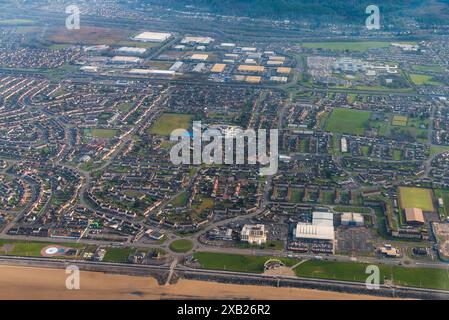 Photographie aérienne au-dessus du sud du pays de Galles. Logement de Sandfields, Port Talbot, pays de Galles, Royaume-Uni. 13/4/16 Banque D'Images