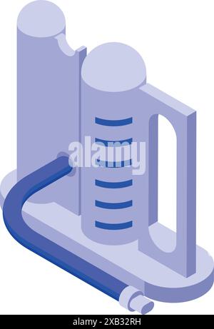 Système moderne de purification de l'eau purifiant l'eau du robinet avec canalisation dans la vue isométrique Illustration de Vecteur