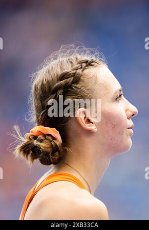 Rome, Italie. 10 juin 2024. ROME - Femke bol en action sur le 400 mètres haies lors de la quatrième journée des Championnats d'Europe d'athlétisme. ANP IRIS VAN DEN BROEK crédit : ANP/Alamy Live News Banque D'Images