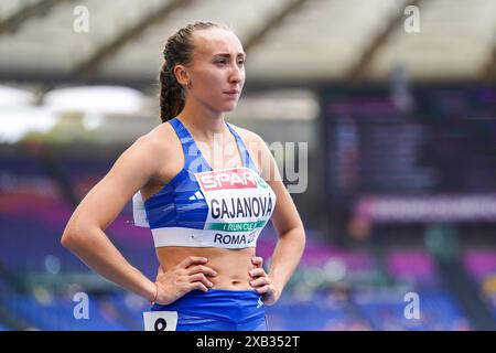 Rome, Italie. 10 juin 2024. ROME, ITALIE - 10 JUIN : Gabriela Gajanova, de Slovaquie, avant de participer au 800 m féminin lors de la quatrième journée des Championnats d'Europe d'athlétisme - Rome 2024 au Stadio Olimpico le 10 juin 2024 à Rome, Italie. (Photo de Joris Verwijst/Agence BSR) crédit : Agence BSR/Alamy Live News Banque D'Images