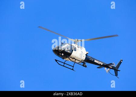 Eurocopter AS350B2 "Ecureuil" du Département de la police de Los Angeles Air Support Division, oner Santa Monica, Los Angeles County, California, United St Banque D'Images