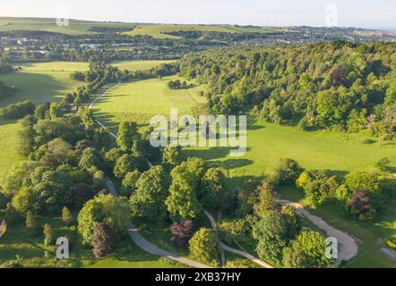 vue aérienne du parc stanmer de 5000 acres à brighton east sussex Banque D'Images