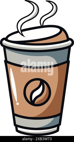 une tasse de café, fond blanc, illustration vectorielle Illustration de Vecteur