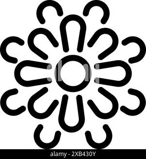 Forme circulaire abstraite avec des lignes courbes rayonnant vers l'extérieur formant un dessin semblable à une fleur Illustration de Vecteur