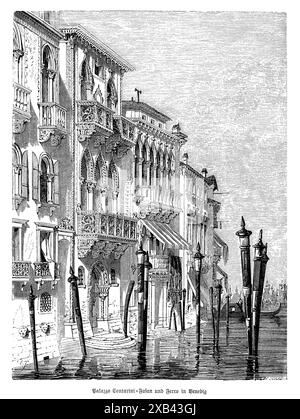Palazzo Contarini Fasan, également connu sous le nom de Maison de Desdemona, est un exemple frappant de l'architecture gothique vénitienne situé sur le Grand canal à Venise. Construit au XVe siècle, cet élégant palais présente une façade distinctive ornée de pierre blanche d'Istrie finement sculptée et de fenêtres en arc pointu. Le charme romantique du bâtiment et son importance historique en ont fait un sujet de fascination et de légende, en particulier en raison de son association avec le personnage tragique Desdemona de 'Othello' de Shakespeare. Le palazzo témoigne de l'opulence et de la grandeur artistique de Venise Banque D'Images