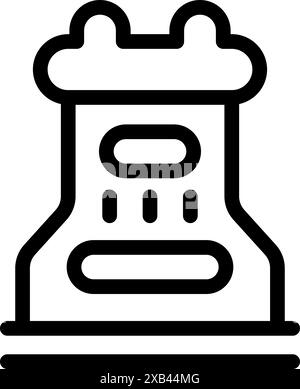 Icône de contour simple représentant un système de refroidissement de distributeur d'eau, idéal pour transmettre des concepts d'hydratation et de rafraîchissement Illustration de Vecteur