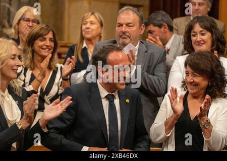 Barcelone, Espagne. 10 juin 2024. Josep Rull, le nouveau président du Parlement de Catalogne, élu à la session constituante du Parlement de Catalogne après les élections du 12 mai. Josep Rull, nuevo presidente del Parlamento de Cataluña, elegido en la sesión constitutiva del Parlamento de Cataluña tras las elecciones del 12 de Mayo. Sur la photo : josep rull News Politics -Barcelone, Espagne lundi 10 juin 2024 (photo par Eric Renom/LaPresse) crédit : LaPresse/Alamy Live News Banque D'Images