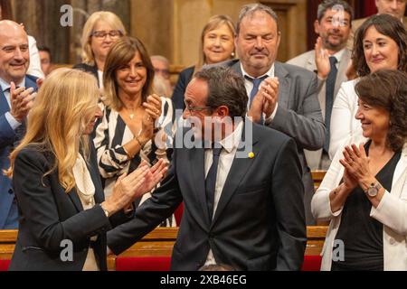 Barcelone, Espagne. 10 juin 2024. Josep Rull, le nouveau président du Parlement de Catalogne, élu à la session constituante du Parlement de Catalogne après les élections du 12 mai. Josep Rull, nuevo presidente del Parlamento de Cataluña, elegido en la sesión constitutiva del Parlamento de Cataluña tras las elecciones del 12 de Mayo. Sur la photo : josep rull News Politics -Barcelone, Espagne lundi 10 juin 2024 (photo par Eric Renom/LaPresse) crédit : LaPresse/Alamy Live News Banque D'Images