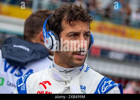 Daniel Ricciardo (AUS) - Visa Cash App RB F1 Team - RB VCARB01 - Honda RBPTpendant le Grand Prix du Canada AWS de formule 1 2024, Montréal, Québec, Canada, du 6 au 9 juin - 9e ronde du 24 du Championnat du monde F1 2024 Banque D'Images