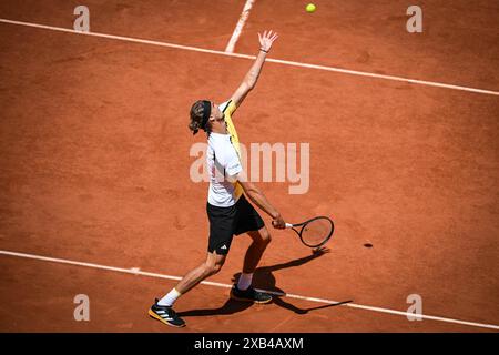 Paris, France, France. 9 juin 2024. Alexander ZVEREV d'Allemagne lors de la quinzième journée de Roland-Garros 2024, Open de France 2024, tournoi de tennis du Grand Chelem au stade Roland-Garros le 09 juin 2024 à Paris, France. (Crédit image : © Matthieu Mirville/ZUMA Press Wire) USAGE ÉDITORIAL SEULEMENT! Non destiné à UN USAGE commercial ! Banque D'Images