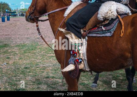 Bottes traditionnelles argentines en Patagonie. Banque D'Images