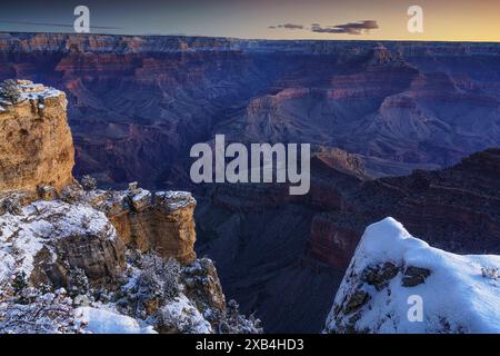 Vue avant l'aube sur le Grand Canyon depuis Mather point Banque D'Images