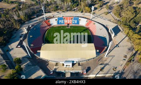 Vue sur le terrain du stade de la coupe du monde des malvinas argentinas, province de mendoza, argentine Banque D'Images