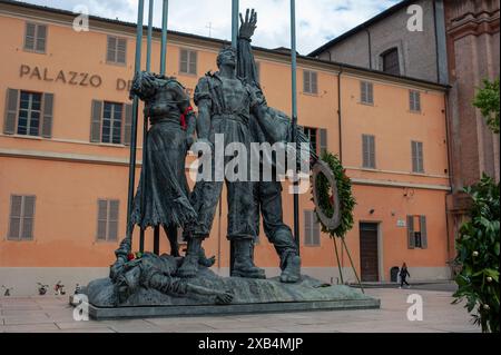 26 avril 2024 - Reggio Emilia, Italie : Monumento in memoria dei caduti della guerra, palazzo dei Musei Civici. © Andrea Sabbadini Banque D'Images