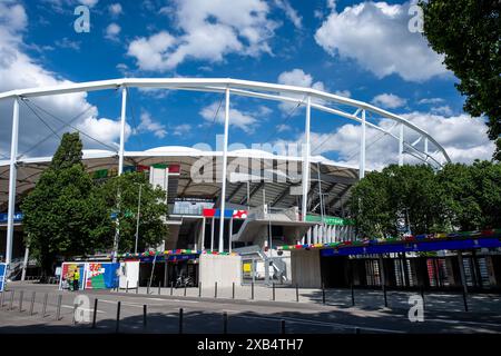 Symbolbild / Themenfoto Stadion mit Branding, GER, Stadium Open Media Day Arena Stuttgart, Fussball, UEFA Euro 2024, 10.06.2024 Foto : Eibner-Pressefoto/Michael Memmler Banque D'Images