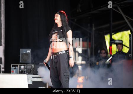 Manchester, Royaume-Uni. 08 juin 2024. La fille de Madonna, Lourdes Maria 'Lola' Ciccone Leon, connue sous le nom de Lolaholse produit au Parklife Festival 2024. 2024-09-08 Banque D'Images