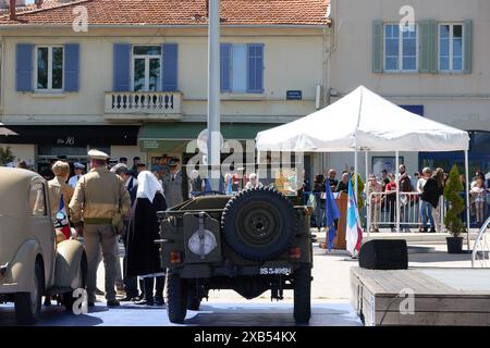 Antibes, France - 8 mai 2024 - la célébration du jour de la victoire de la seconde Guerre mondiale par un jour ensoleillé de printemps Banque D'Images