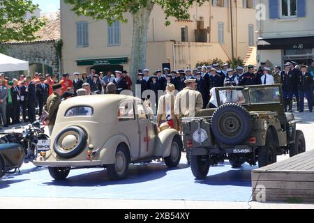 Antibes, France - 8 mai 2024 - la célébration du jour de la victoire de la seconde Guerre mondiale par un jour ensoleillé de printemps Banque D'Images