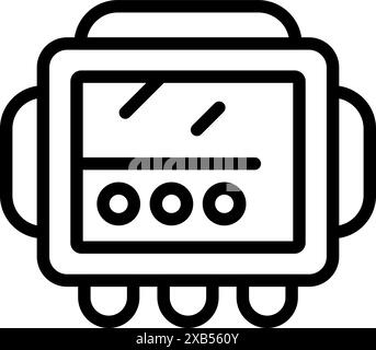 Icône de dessin au trait d'un compteur d'électricité numérique, un dispositif pour mesurer la quantité d'énergie électrique consommée Illustration de Vecteur